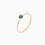 14k Gold Absolutely Effortless 3mm Indicolite Tourmaline Microstackable Ring - Starflower Design