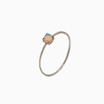 14k Gold Absolutely Effortless 3mm Mysterious Opal Microstackable Ring - Starflower Design