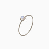 14k Gold Absolutely Effortless 3mm Mystical Moonstone Microstackable Ring - Starflower Design