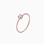 14k Gold Absolutely Effortless 3mm Mystical Moonstone Microstackable Ring - Starflower Design