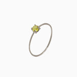 14k Gold Absolutely Effortless 3mm Plucky Peridot Microstackable Ring - Starflower Design