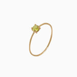 14k Gold Absolutely Effortless 3mm Plucky Peridot Microstackable Ring - Starflower Design