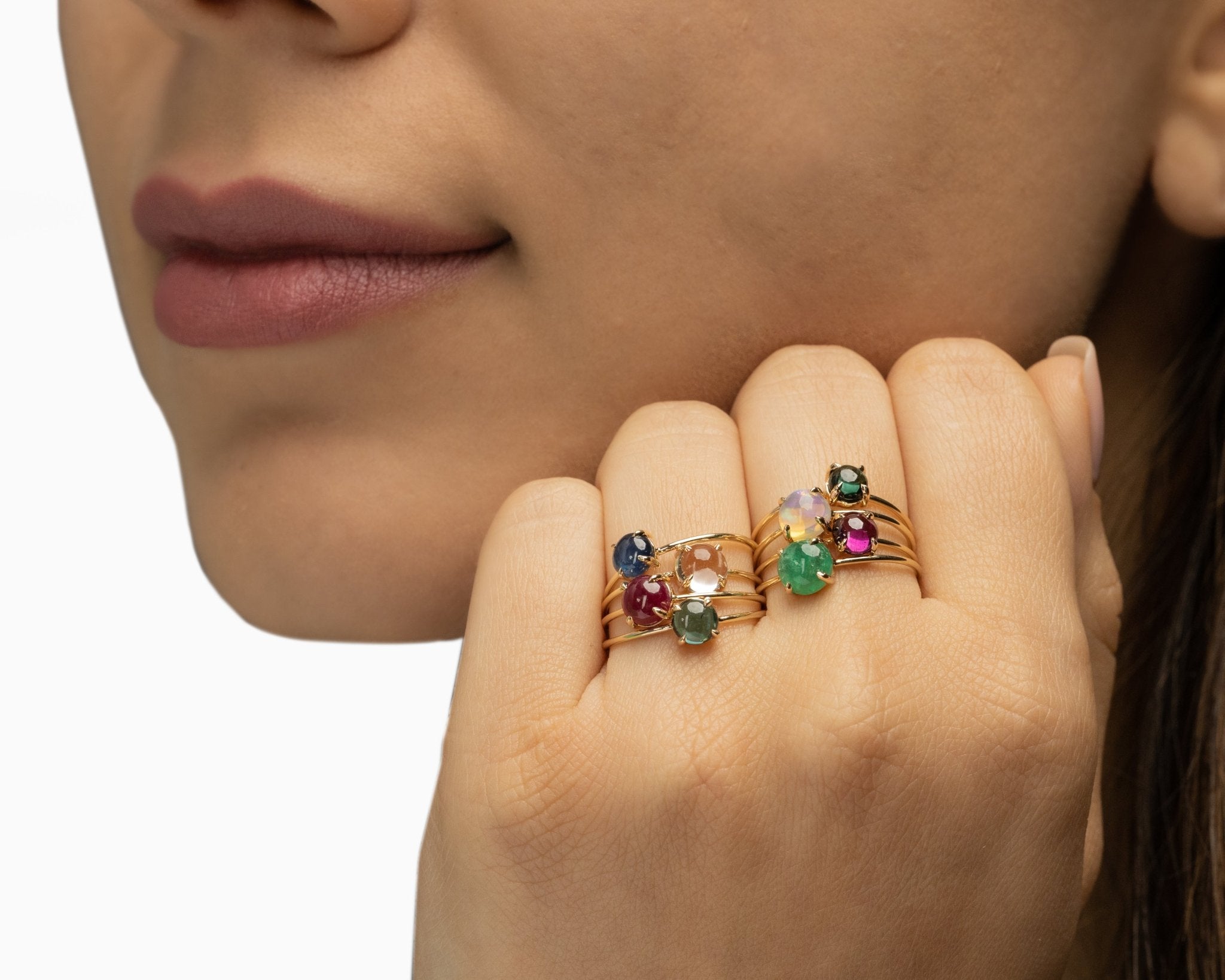 14k Gold Absolutely Effortless 3mm Punchy Pink Tourmaline Microstackable Ring - Starflower Design