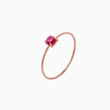 14k Gold Absolutely Effortless 3mm Punchy Pink Tourmaline Microstackable Ring - Starflower Design