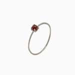 14k Gold Absolutely Effortless 3mm Red Garnet Microstackable Ring - Starflower Design