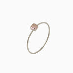 14k Gold Absolutely Effortless 3mm Rose Quartz Microstackable Ring - Starflower Design