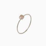 14k Gold Absolutely Effortless 3mm Rose Quartz Microstackable Ring - Starflower Design