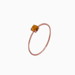 14k Gold Absolutely Effortless 3mm Sunny Citrine Microstackable Ring - Starflower Design