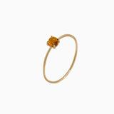 14k Gold Absolutely Effortless 3mm Sunny Citrine Microstackable Ring - Starflower Design