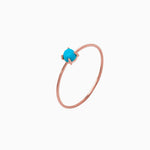 14k Gold Absolutely Effortless 3mm Tranquil Turquoise Microstackable Ring - Starflower Design