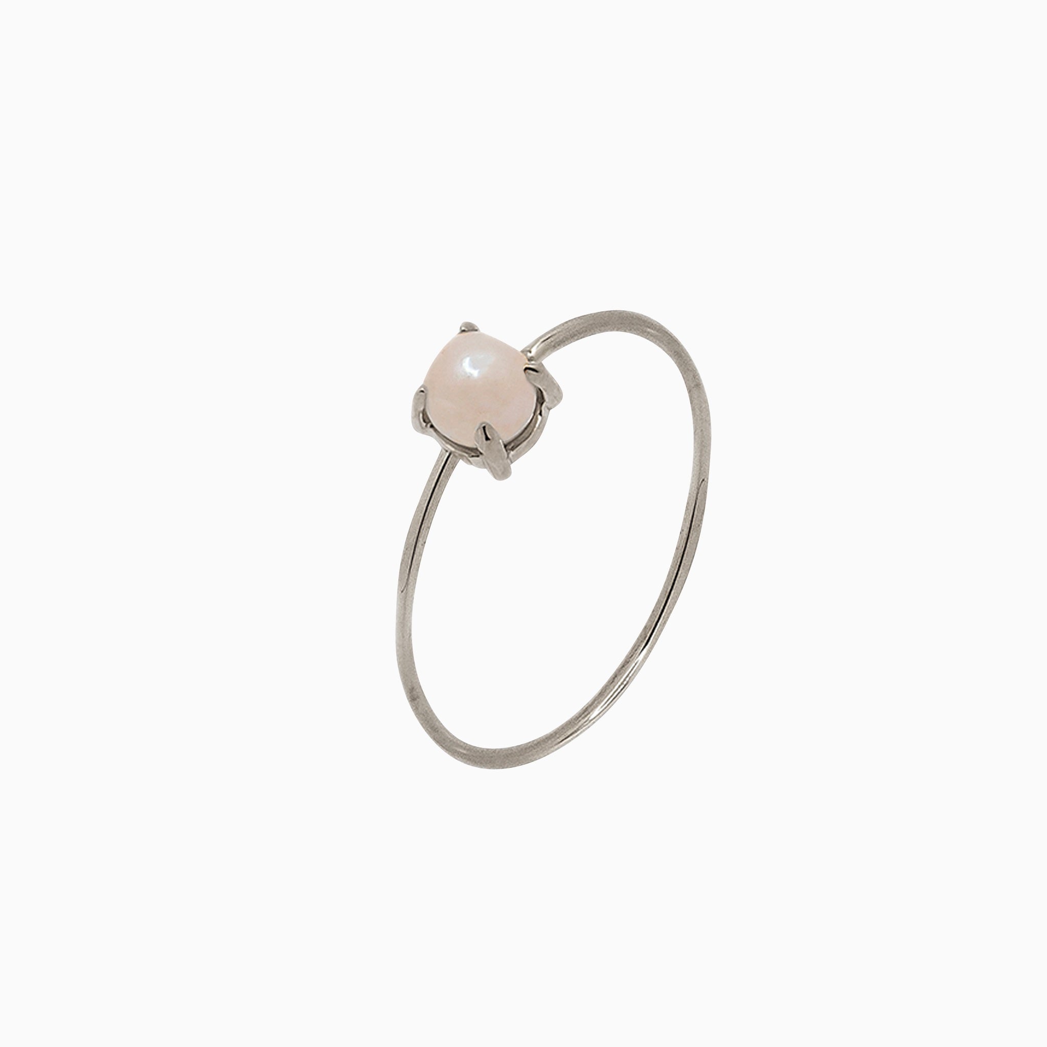 14k Gold Absolutely Effortless 4mm Freshwater Pearl Microstackable Ring - Starflower Design