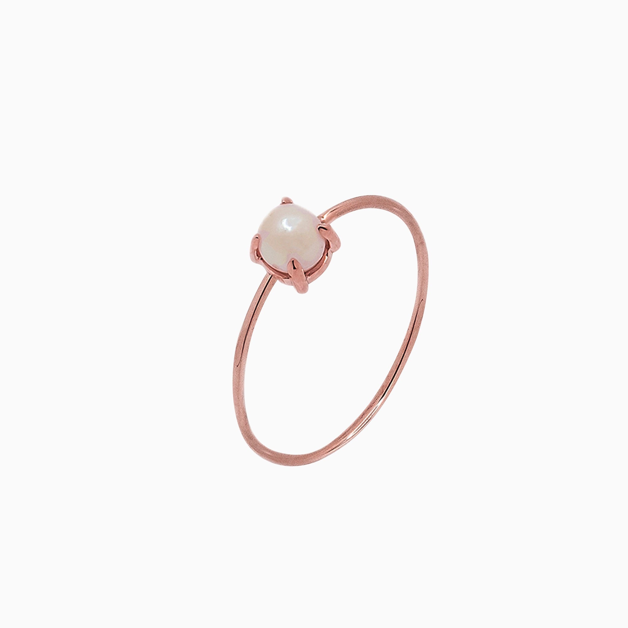 14k Gold Absolutely Effortless 4mm Freshwater Pearl Microstackable Ring - Starflower Design
