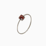 14k Gold Absolutely Effortless 4mm Red Garnet Microstackable Ring - Starflower Design
