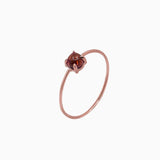 14k Gold Absolutely Effortless 4mm Red Garnet Microstackable Ring - Starflower Design