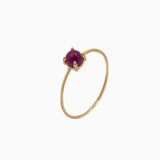 14k Gold Absolutely Effortless 4mm Ruby Microstackable Ring - Starflower Design