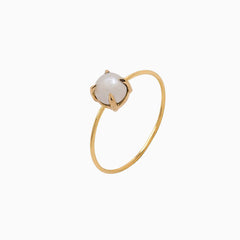 14k Gold Absolutely Effortless 5mm Freshwater Pearl Microstackable Ring - Starflower Design