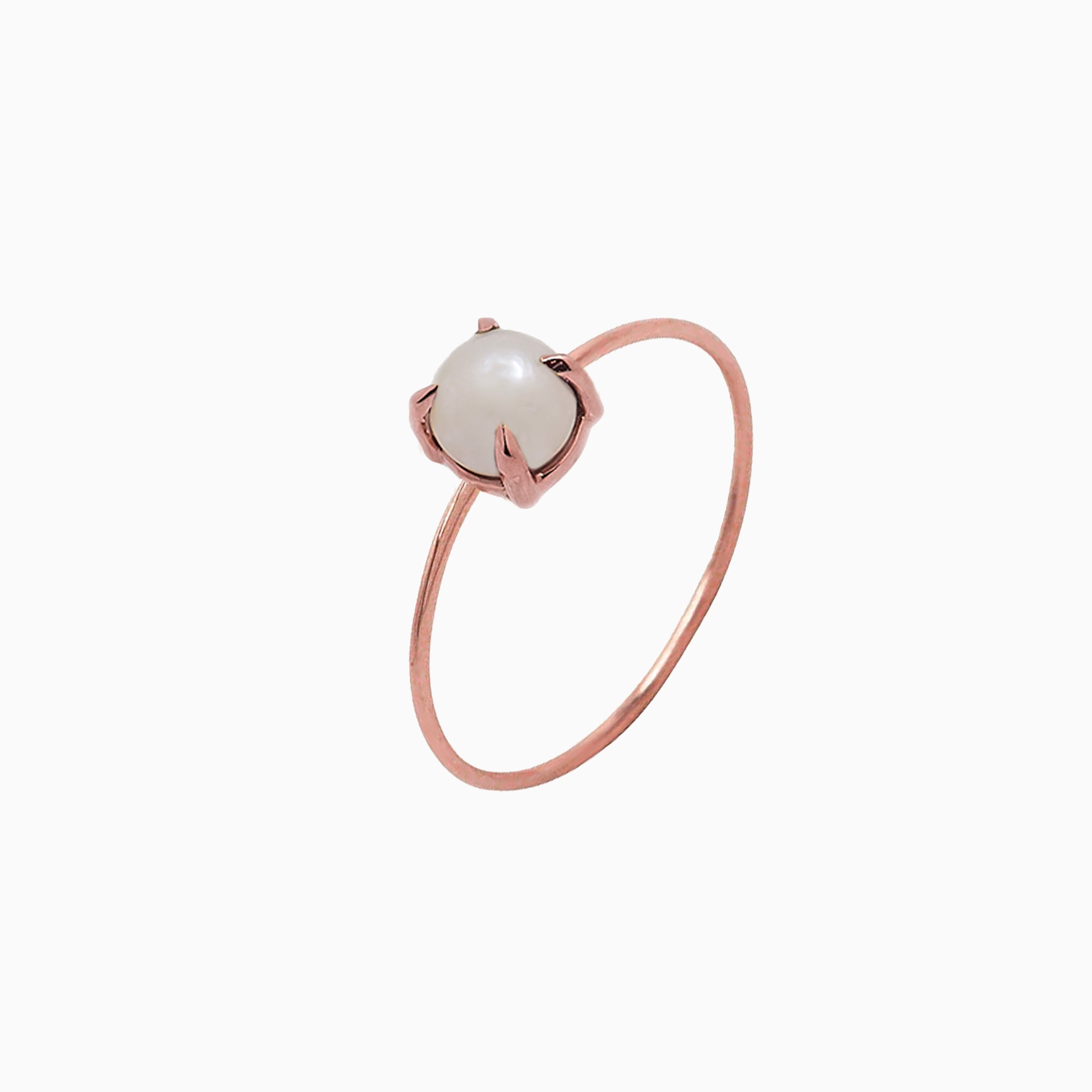 14k Gold Absolutely Effortless 5mm Freshwater Pearl Microstackable Ring - Starflower Design