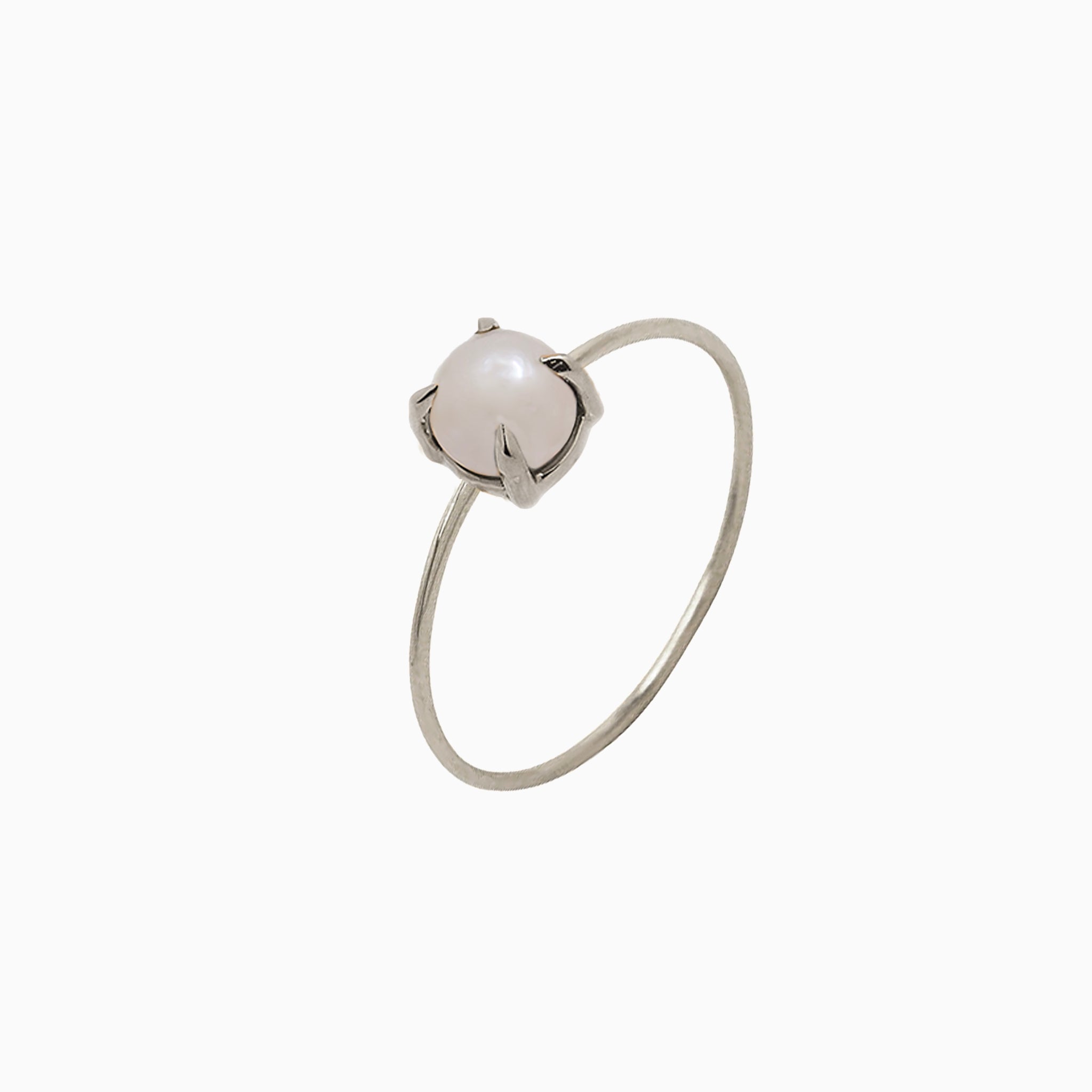 14k Gold Absolutely Effortless 5mm Freshwater Pearl Microstackable Ring - Starflower Design