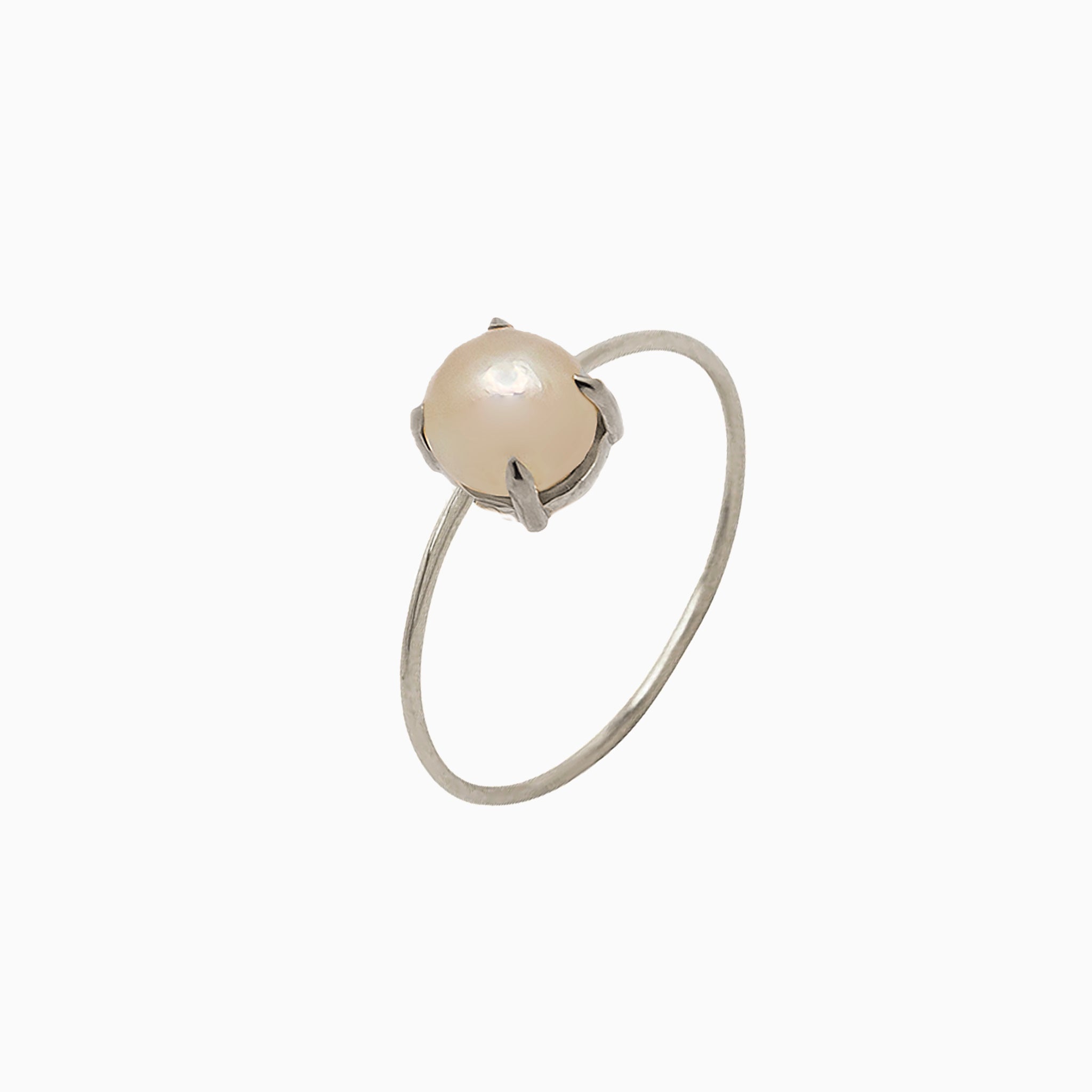 14k Gold Absolutely Effortless 6mm Freshwater Pearl Microstackable Ring - Starflower Design