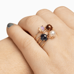 14k Gold Absolutely Effortless 6mm Freshwater Pearl Microstackable Ring - Starflower Design