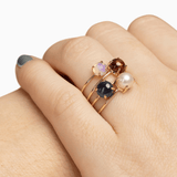 14k Gold Absolutely Effortless 6mm Freshwater Pearl Microstackable Ring - Starflower Design