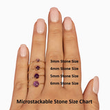14k Gold Absolutely Effortless 6mm Indicolite Tourmaline Microstackable Ring - Starflower Design