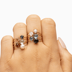 14k Gold Absolutely Effortless 6mm Indicolite Tourmaline Microstackable Ring - Starflower Design