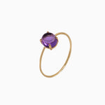 14k Gold Absolutely Effortless 6mm Purple Amethyst Microstackable Ring - Starflower Design
