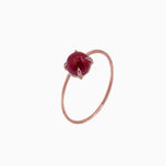 14k Gold Absolutely Effortless 6mm Ruby Microstackable Ring - Starflower Design