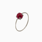 14k Gold Absolutely Effortless 6mm Ruby Microstackable Ring - Starflower Design