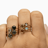 14k Gold Absolutely Effortless 6mm Sunny Citrine Microstackable Ring - Starflower Design