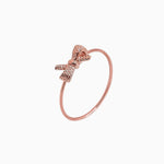 14k Gold Absolutely Effortless "Forget Me Knot" Ribbon Bow Microstackable Ring - Starflower Design