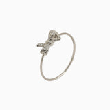 14k Gold Absolutely Effortless "Forget Me Knot" Ribbon Bow Microstackable Ring - Starflower Design