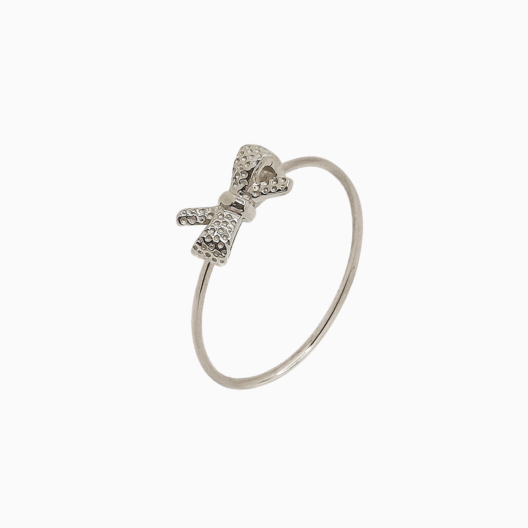 14k Gold Absolutely Effortless "Forget Me Knot" Ribbon Bow Microstackable Ring - Starflower Design