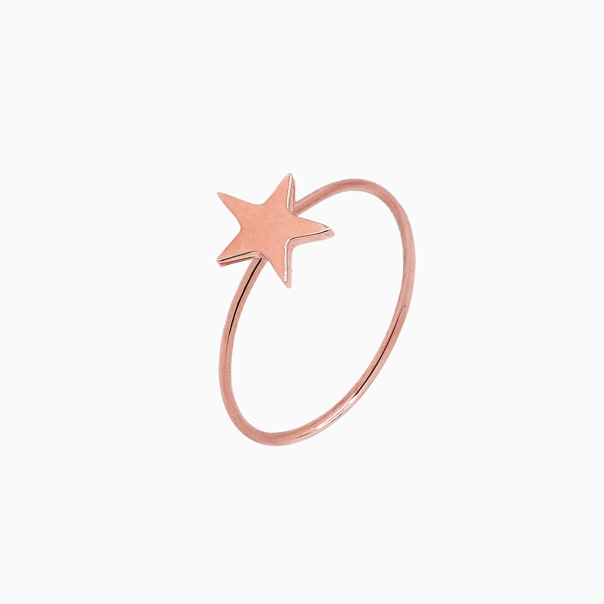 14k Gold Absolutely Effortless Shining Star Microstackable Ring - Starflower Design
