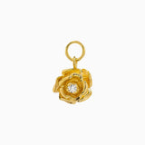 14k Gold Blooming Beauty Vintage Rose Diamond Earring Charm - Starflower Design