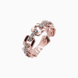 14k Gold "Chains That Bind" Diamond Chain Link Ring - Starflower Design