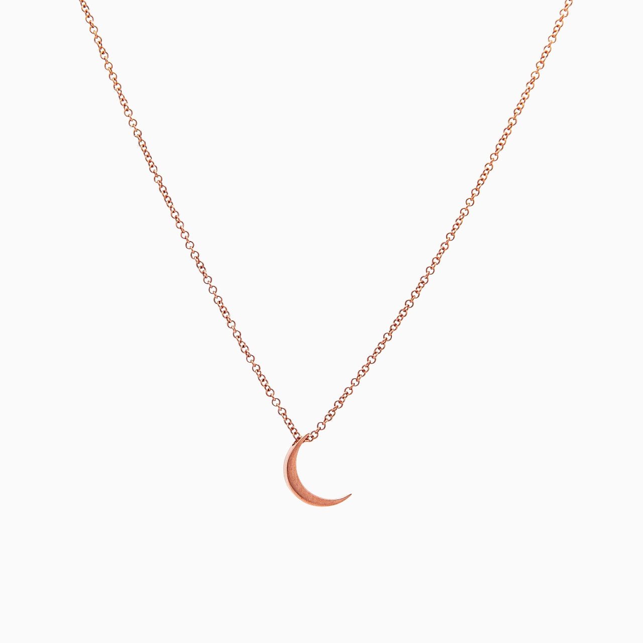 14k Gold Crescent Moon Pendant - Starflower Design