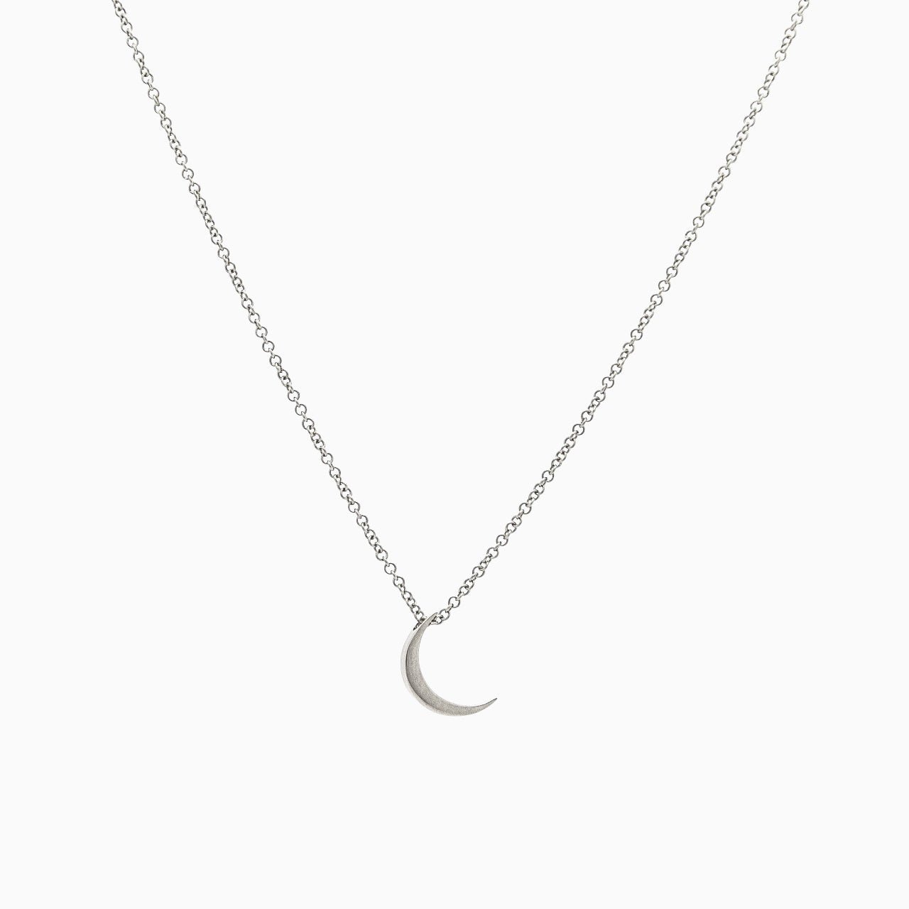 14k Gold Crescent Moon Pendant - Starflower Design
