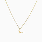 14k Gold Crescent Moon Pendant - Starflower Design