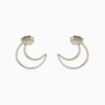 14k Gold Crescent Moon Stud Earrings - Starflower Design