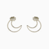 14k Gold Crescent Moon Stud Earrings - Starflower Design