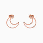 14k Gold Crescent Moon Stud Earrings - Starflower Design