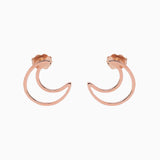 14k Gold Crescent Moon Stud Earrings - Starflower Design