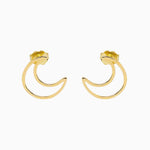 14k Gold Crescent Moon Stud Earrings - Starflower Design