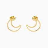 14k Gold Crescent Moon Stud Earrings - Starflower Design