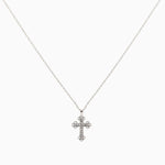 14k Gold Diamond Trinity Cross Pendant Necklace - Starflower Design