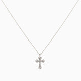14k Gold Diamond Trinity Cross Pendant Necklace - Starflower Design