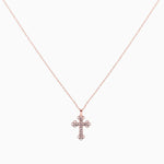 14k Gold Diamond Trinity Cross Pendant Necklace - Starflower Design