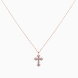 14k Gold Diamond Trinity Cross Pendant Necklace - Starflower Design